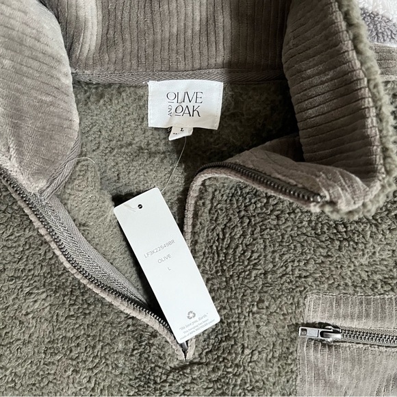 NWT Olive and Oak Sherpa Half Zip Pullover - Picture 2 of 5